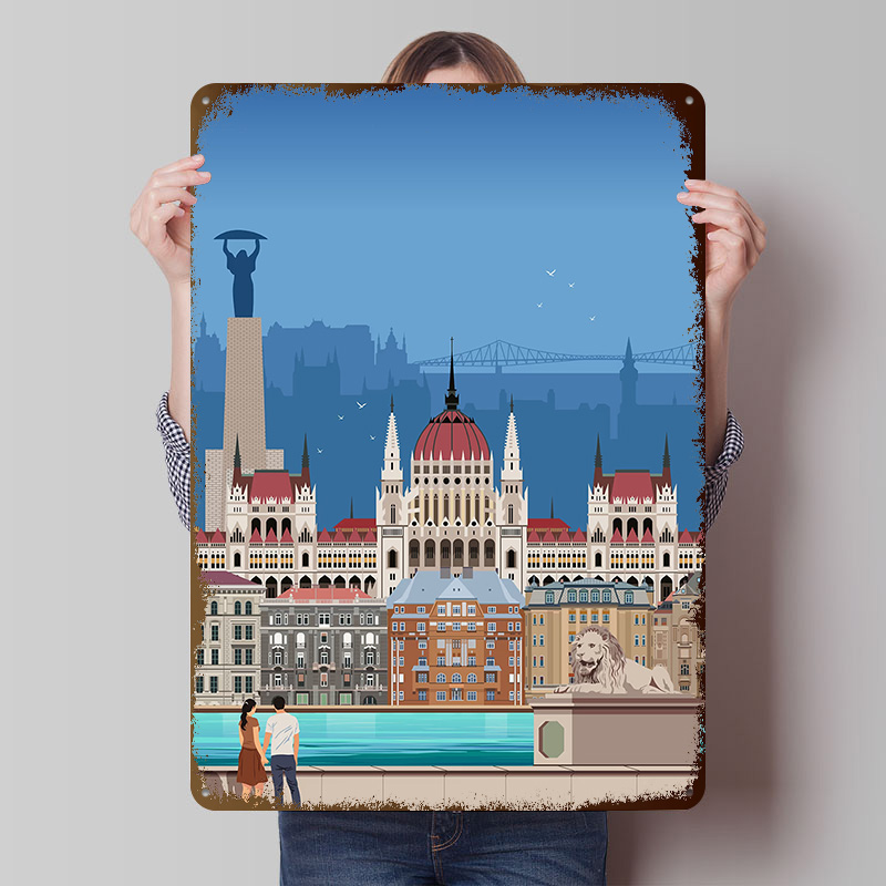 Travel Accessories For Europe - 부다페스트 여행 프린트 틴플레이트 포스터 맞춤형