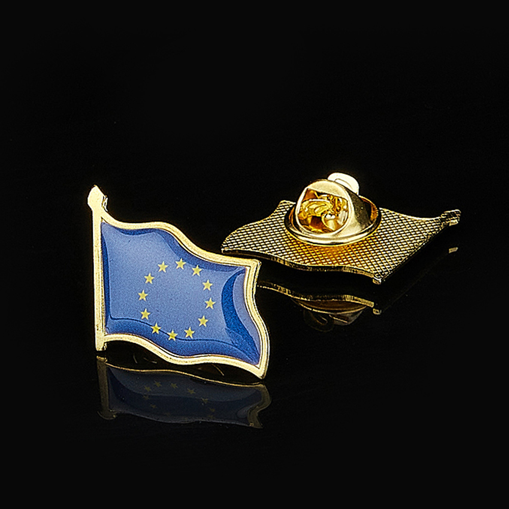 Travel Accessories For Europe - 유럽 연합 애국주의 배지, 금도금 흔들며