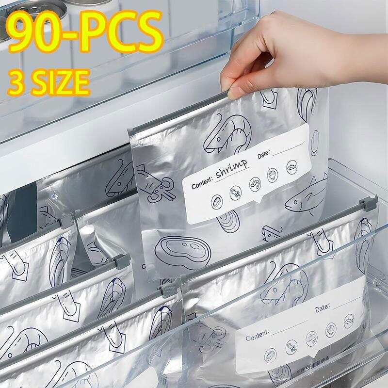 Reusable Zip Bag - 90개 다양한 크기의 재사용 가능 알루미늄