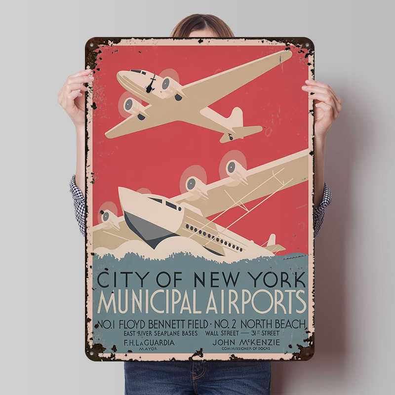 Travel Accessories Nyc - 빈티지 뉴욕 공항 여행 프린트 포스터