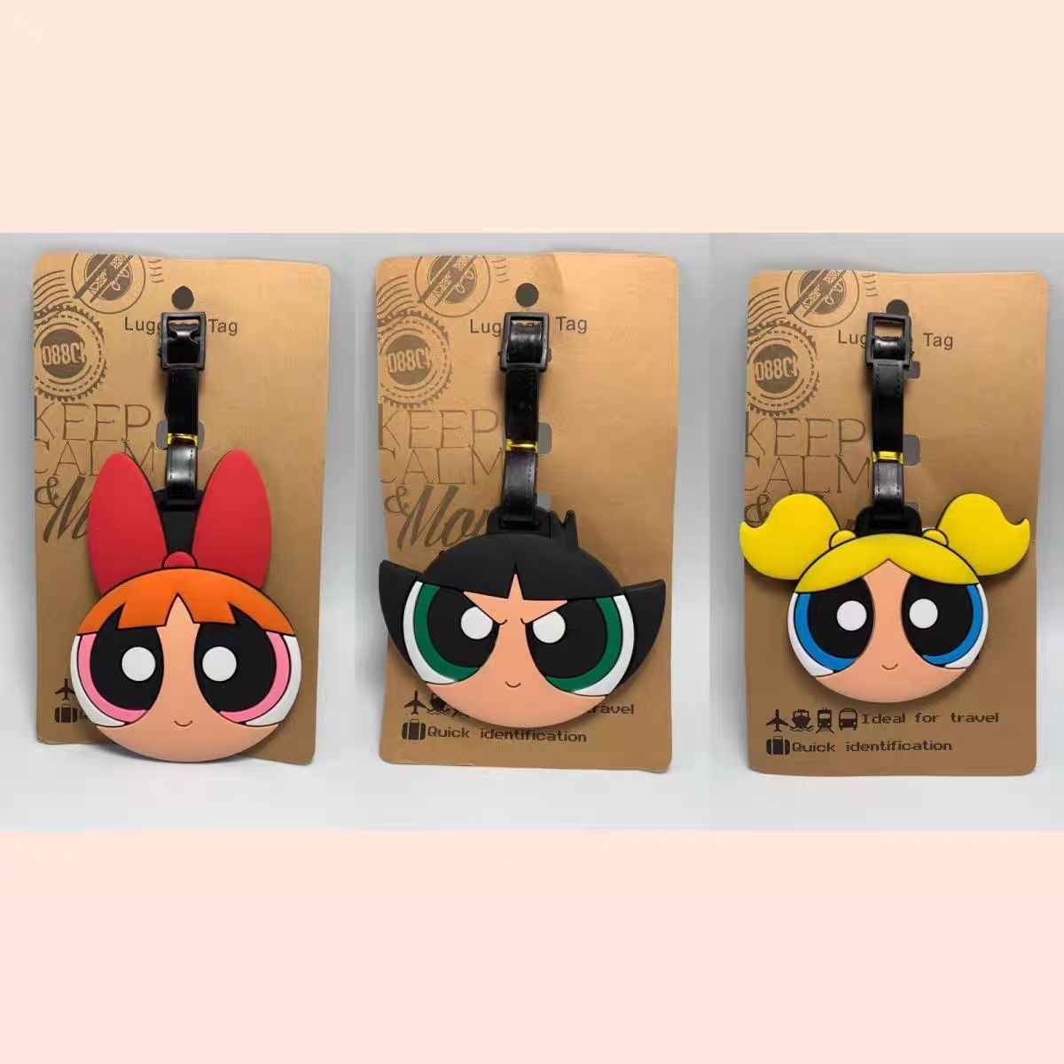 Travel Accessories International - 파워퍼프걸즈 가방 펜던트 귀여운 만화 캐릭터
