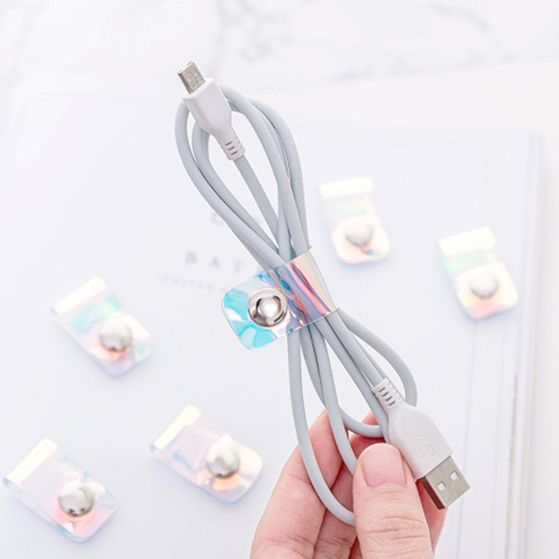Cable Organizer Travel - 5개 INS 레이저 PVC 스타랩 데이터