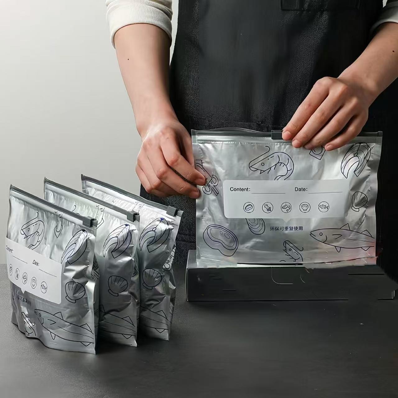 Reusable Zip Bag - ​ 재사용 가능한 알루미늄 호일 냉동