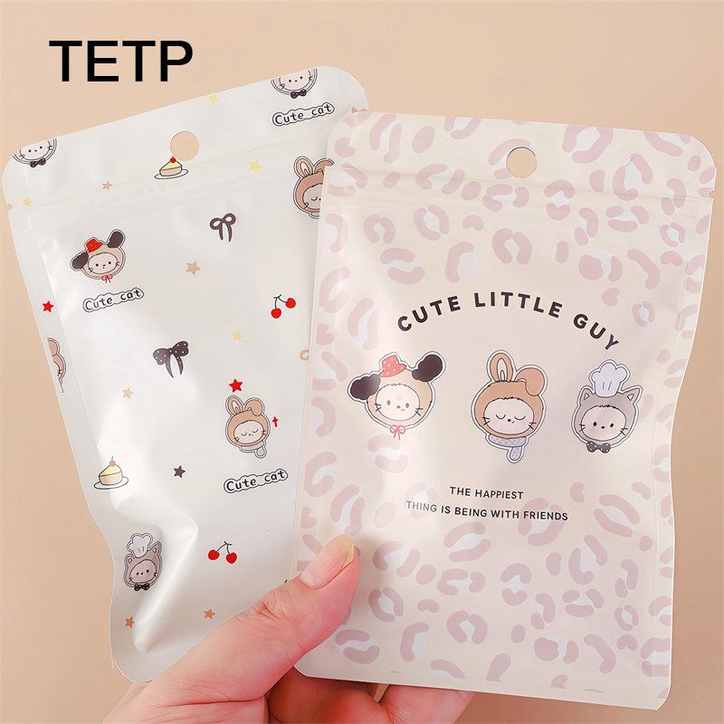 Reusable Zip Bag - TETP 100개 알루미늄 호일 만화 지퍼백