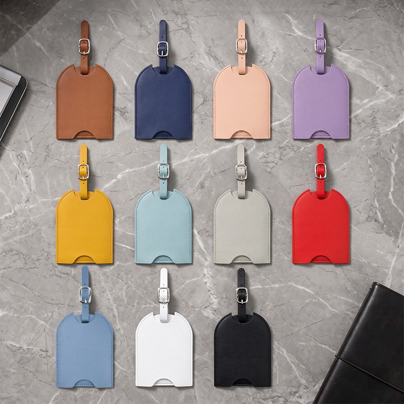 Luggage Tag Leather - 여성용 여행 가방 태그, 수하물 식별