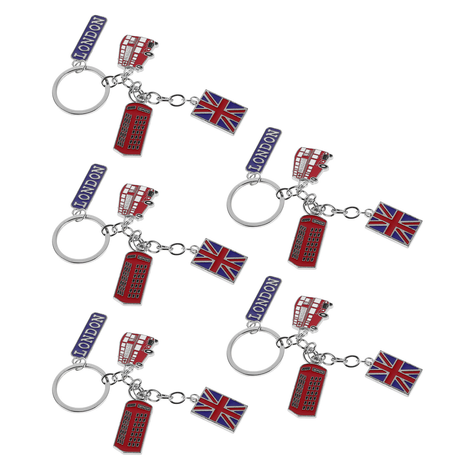Travel Accessories London - 영국 국기 키체인 5개 세트, 런던
