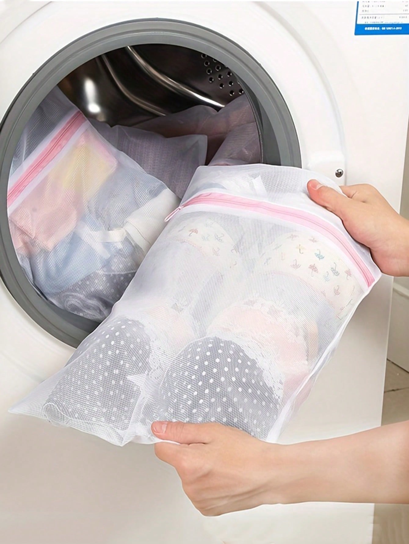 Reusable Zip Bag - 3개/세트 지퍼형 세탁망 재사용 가능 세탁기