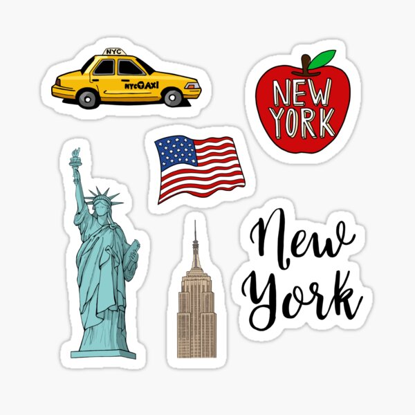 Travel Accessories Nyc - 뉴욕 여행 Nyc 5PCS 스티커 배경