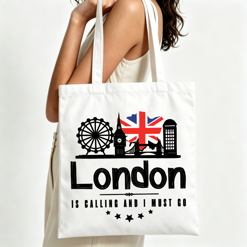 Travel Accessories London - 여성용 런던 스카이라인과 국기 프린트 캔버스