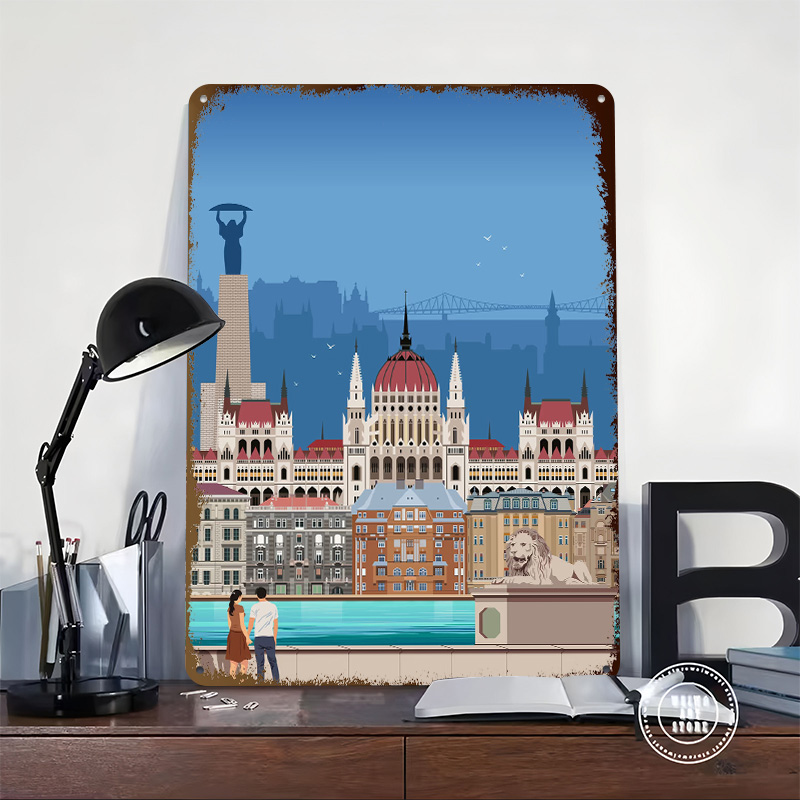 부다페스트 여행 프린트 틴플레이트 포스터 맞춤형 벽 장 - Travel Accessories For Europe 리뷰 및 가격