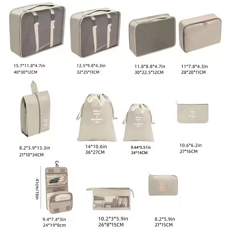 여행용 수납 가방 세트 7/8/9/10종 디지털 화장품 - Travel Accessories Packing Cubes 리뷰 및 가격
