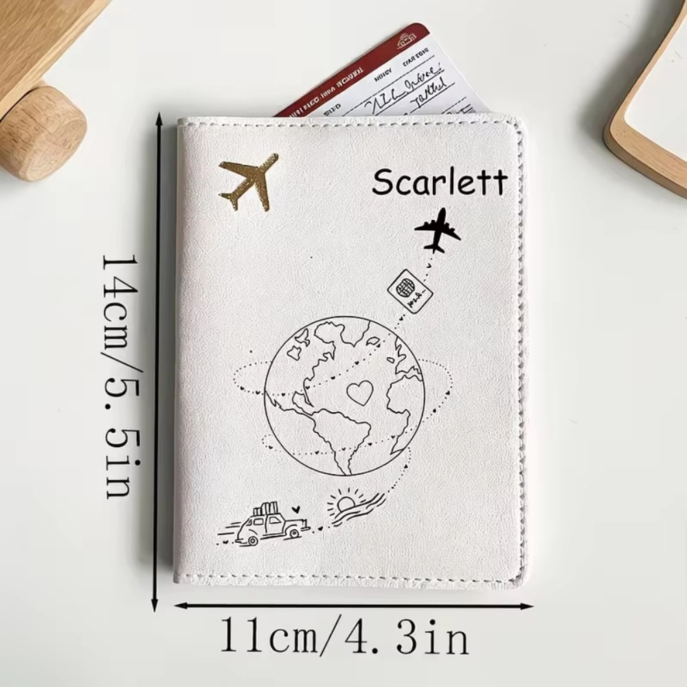 맞춤 이름 문구가 있는 여권 커버, 비행기 & 지구 디 - Travel Accessories Plane 리뷰 및 가격