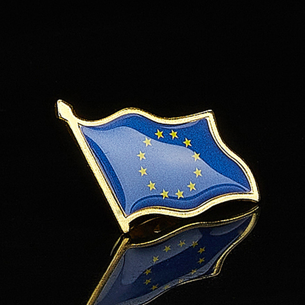 유럽 연합 애국주의 배지, 금도금 흔들며 깃발 라펠 핀 - Travel Accessories For Europe 리뷰 및 가격