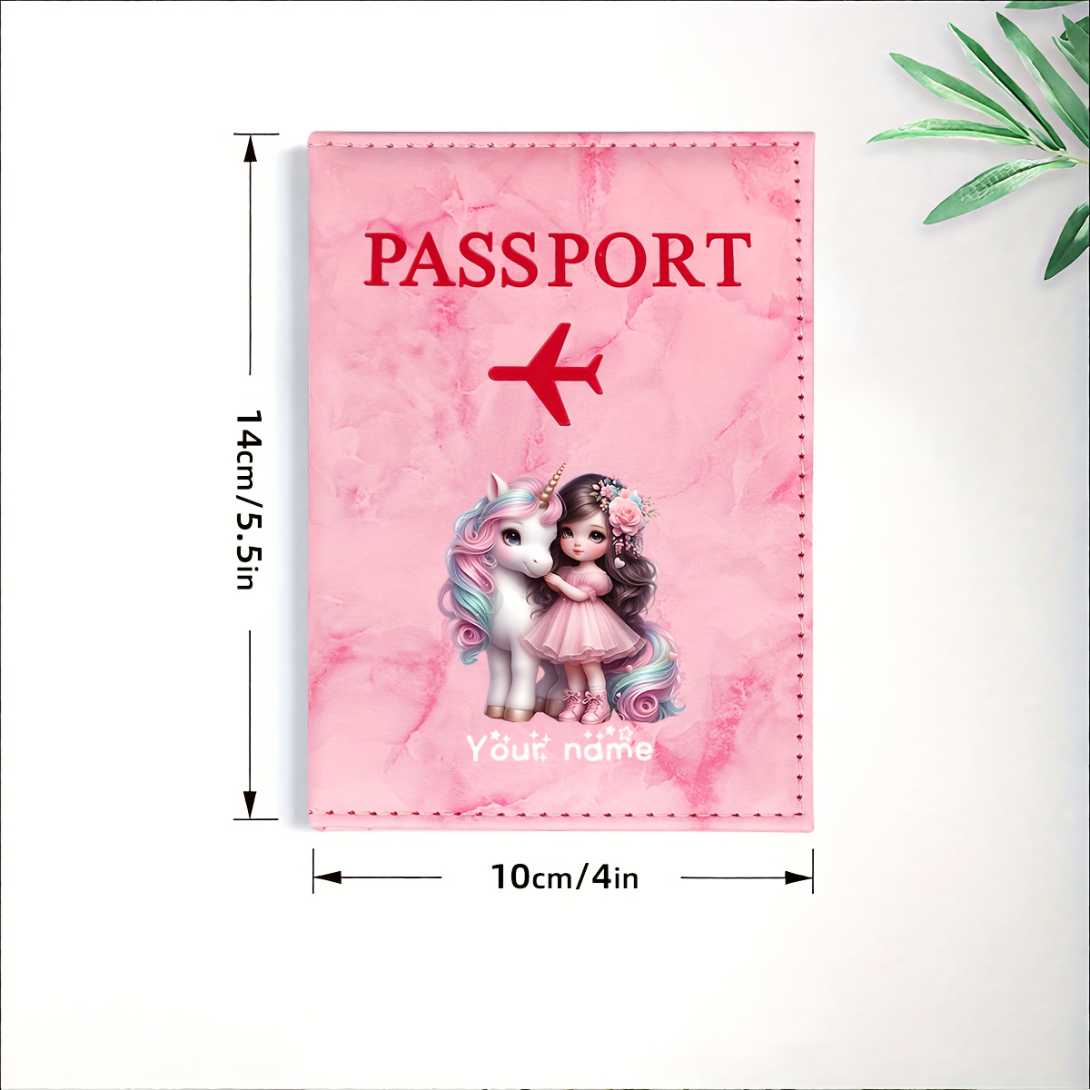 유니콘 소녀 패턴 PU 여권 홀더, 황금색 비행기 아이 - Travel Accessories Plane 리뷰 및 가격