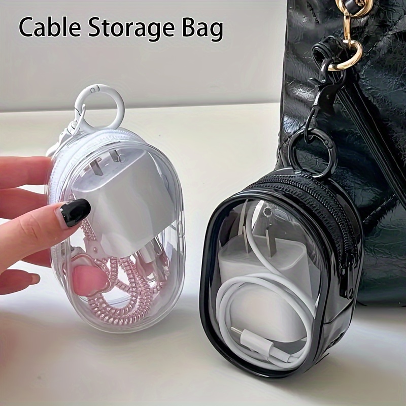 휴대용 미니 투명 지퍼 수납 가방 키체인 만화 캐릭터  - Cable Organizer Travel 리뷰 및 가격