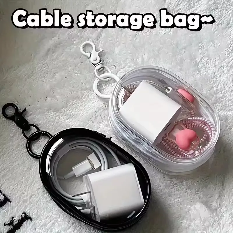 휴대용 미니 투명 지퍼 수납 가방 키체인 만화 캐릭터  - Cable Organizer Travel 리뷰 및 가격