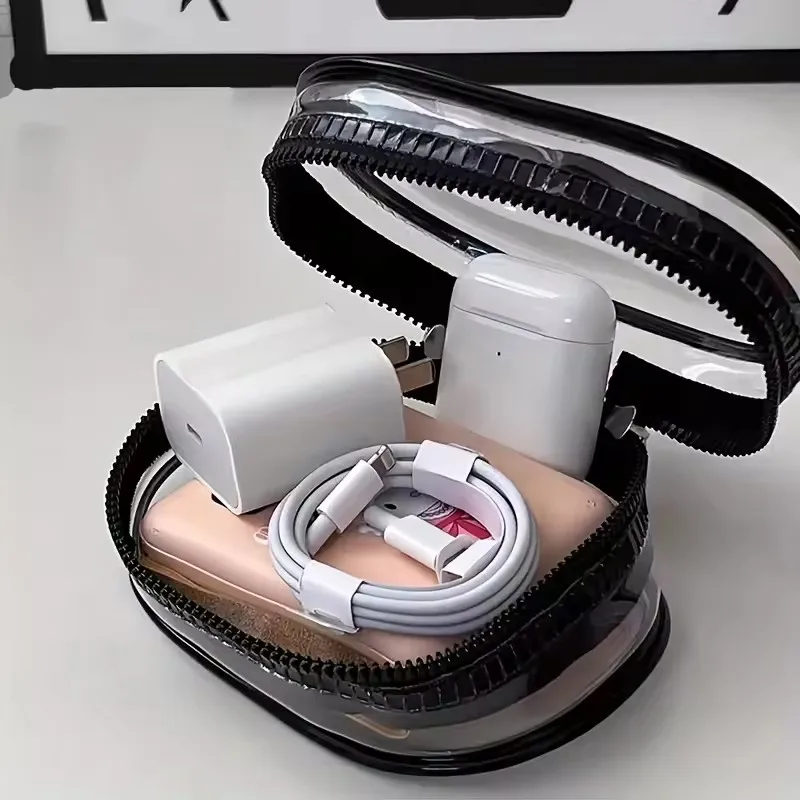 휴대용 미니 투명 지퍼 수납 가방 키체인 만화 캐릭터  - Cable Organizer Travel 리뷰 및 가격