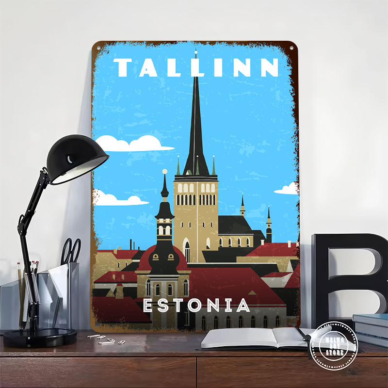 에스토니아 레트로 여행 포스터 맞춤형 빈티지 금속 간판 - Travel Accessories For Europe 리뷰 및 가격