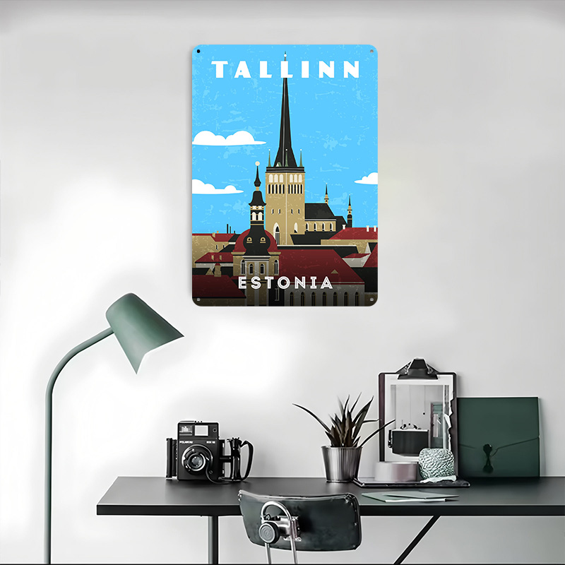 에스토니아 레트로 여행 포스터 맞춤형 빈티지 금속 간판 - Travel Accessories For Europe 리뷰 및 가격
