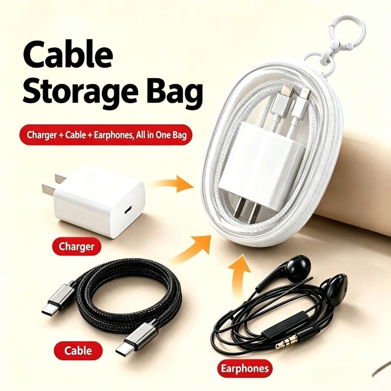 휴대용 여행 방수 데이터 케이블 보관 가방 투명 PVC - Cable Organizer Travel 리뷰 및 가격