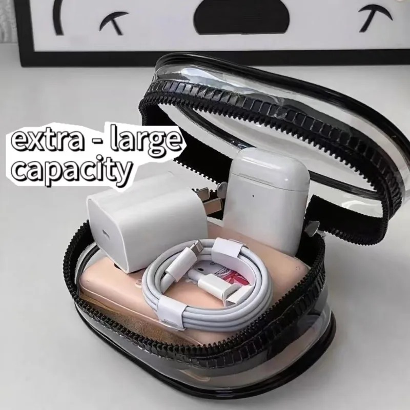 휴대용 여행 방수 데이터 케이블 보관 가방 투명 PVC - Cable Organizer Travel 리뷰 및 가격