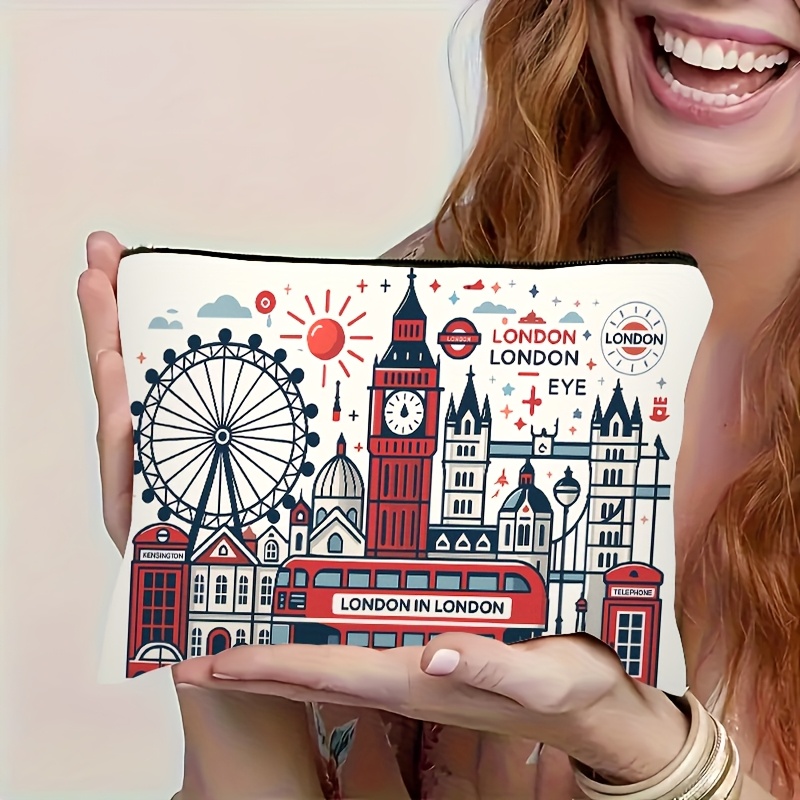 런던 빌딩 패턴, 다기능 여행용 메이크업 가방, 비상용 - Travel Accessories London 리뷰 및 가격