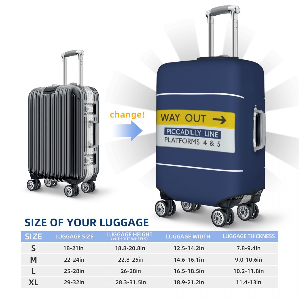 런던 지하철 탈출로 표시 여행용 가방 보호 커버, 18 - Travel Accessories London 리뷰 및 가격