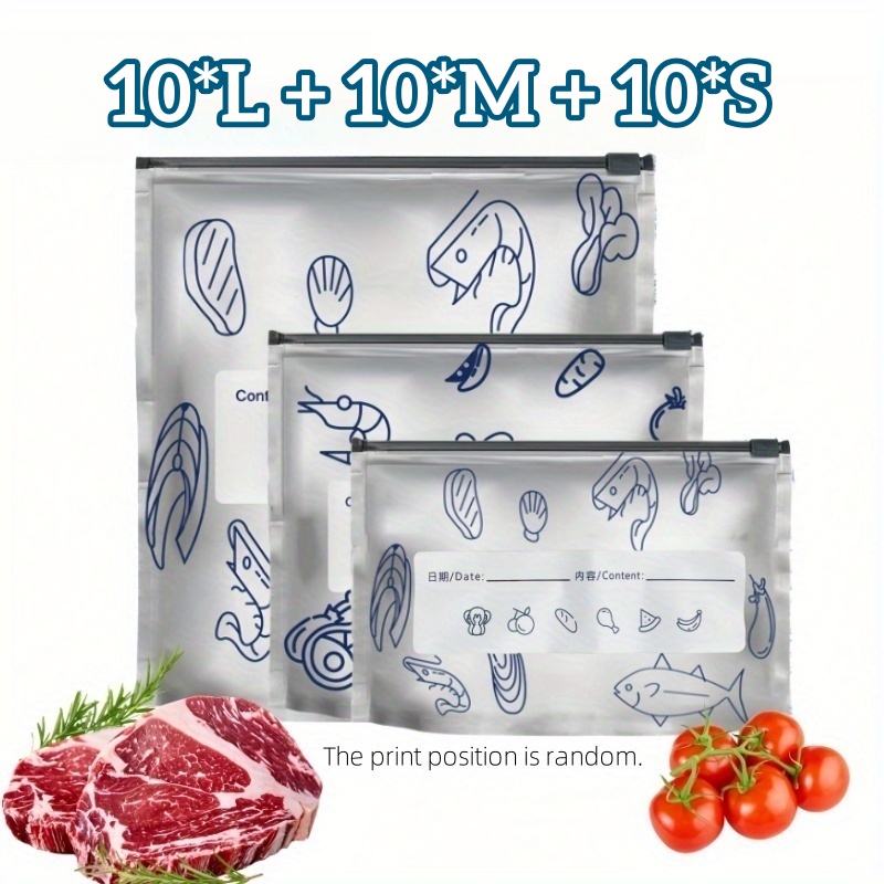 10/60개 알루미늄 호일 보관 가방 냉동실 밀폐 정리 - Reusable Zip Bag 리뷰 및 가격