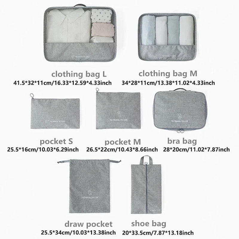 남녀공용 7종 여행용 짐 정리 큐브 세트, 방수 러기지 - Travel Accessories Packing Cubes 리뷰 및 가격