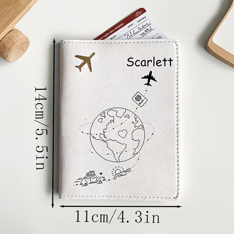 비행기와 지구 디자인의 맞춤형 이름 문구가 있는 여권  - Travel Accessories Plane 리뷰 및 가격