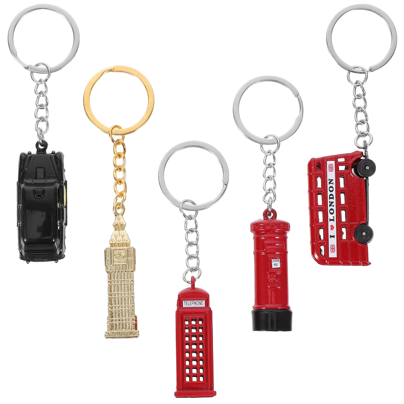 5개 세트 런던 기념품 영국 열쇠고리 세트 레드 버스  - Travel Accessories London 리뷰 및 가격