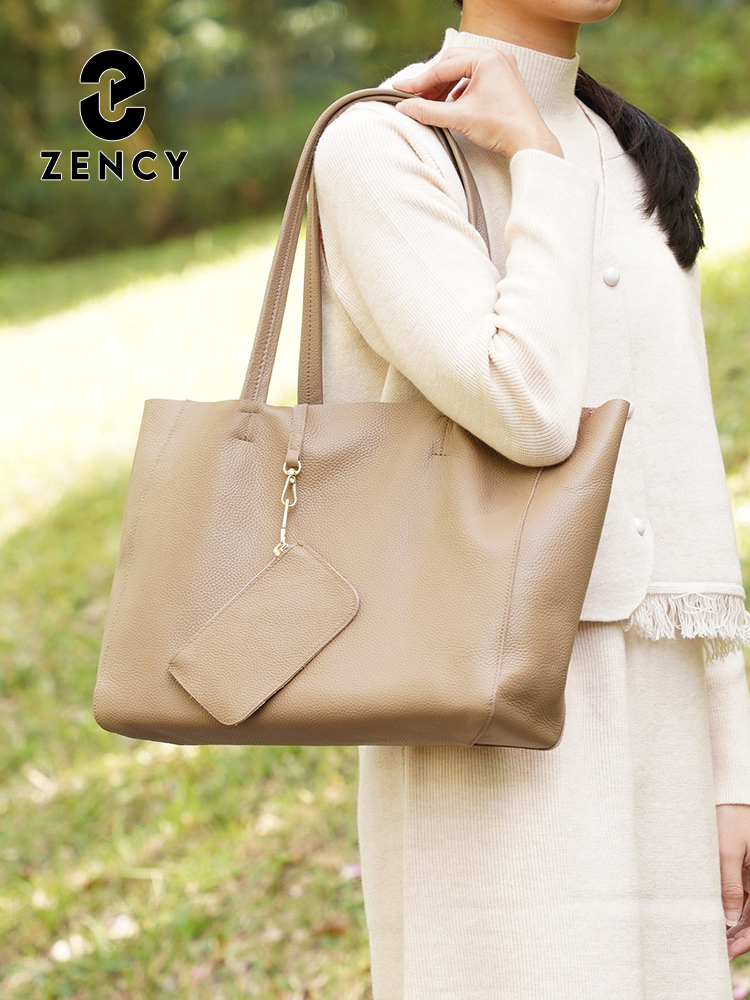 Zency 정품 가죽 대형 토트 백 심플 패션 카키색  - Travel Accessories Tech 리뷰 및 가격