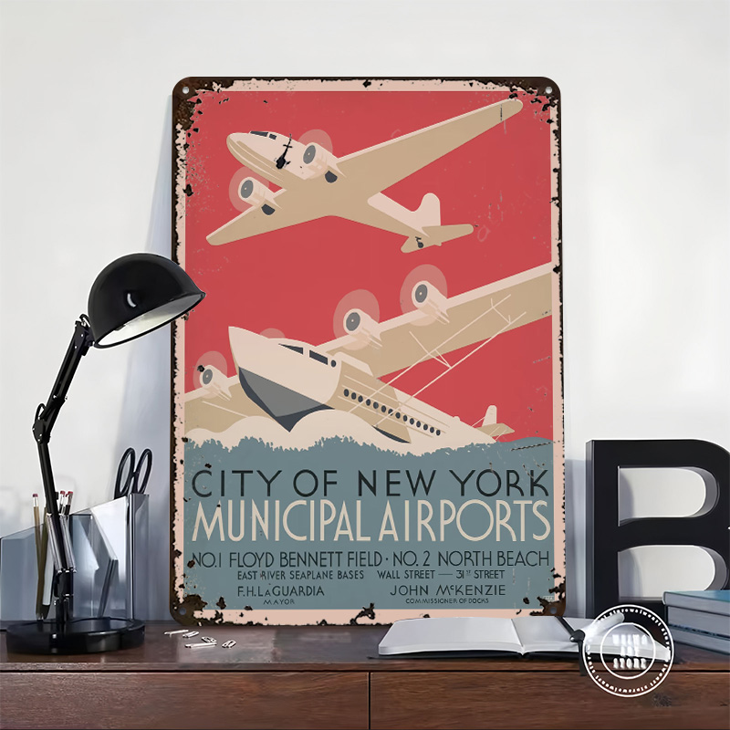 빈티지 뉴욕 공항 여행 프린트 포스터 맞춤형 벽 장식  - Travel Accessories Nyc 리뷰 및 가격