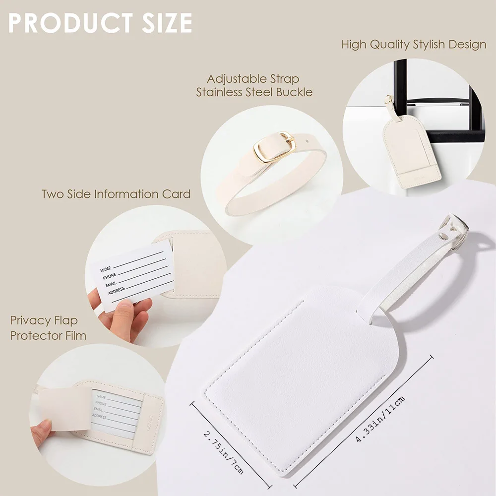 개인화 된 Pu 가죽 수하물 태그 모노그램 커플 여행  - Luggage Tag Leather 리뷰 및 가격