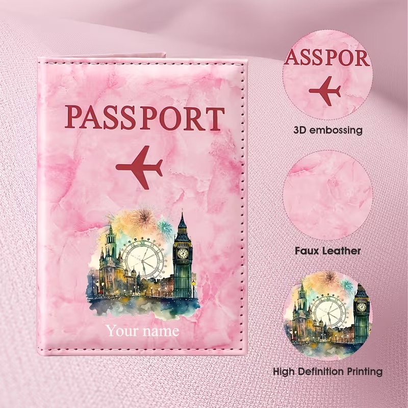 맞춤형 이름 런던 랜드마크 수채화 예술 스타일 여권 홀 - Travel Accessories London 리뷰 및 가격