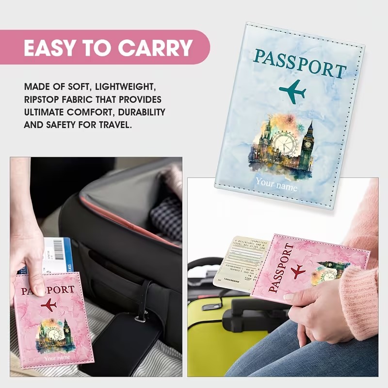 맞춤형 이름 런던 랜드마크 수채화 예술 스타일 여권 홀 - Travel Accessories London 리뷰 및 가격
