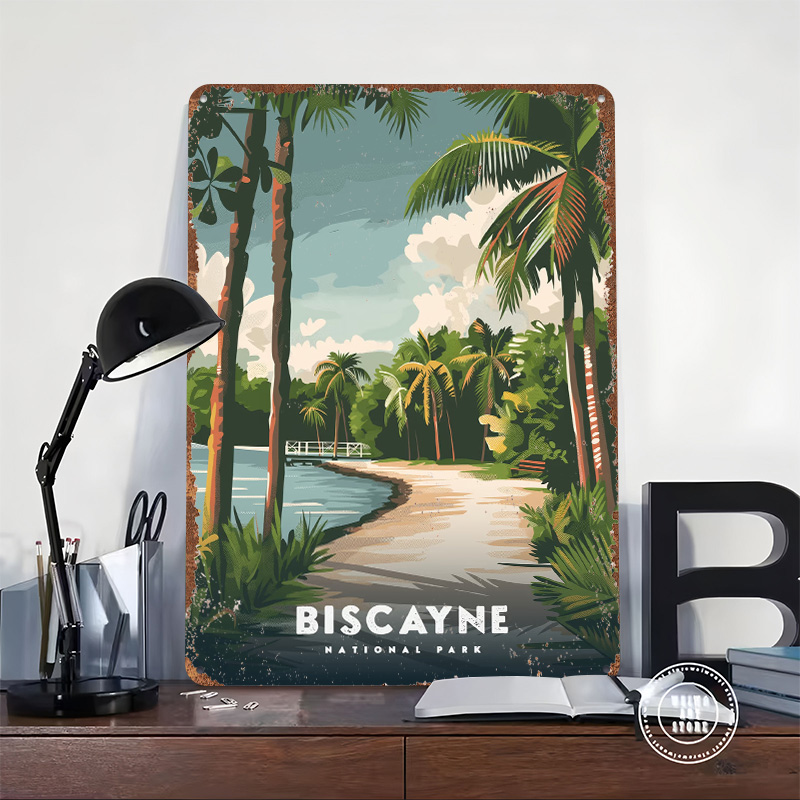 비스케인 국립공원 여행 포스터 맞춤형 빈티지 금속 간판 - Travel Accessories For Europe 리뷰 및 가격