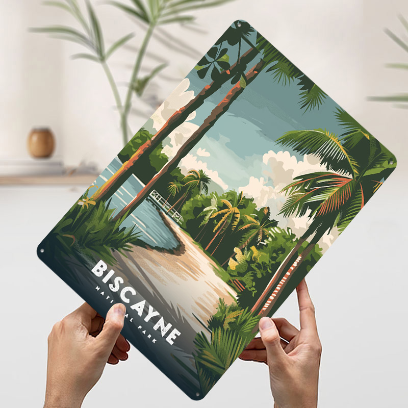 비스케인 국립공원 여행 포스터 맞춤형 빈티지 금속 간판 - Travel Accessories For Europe 리뷰 및 가격