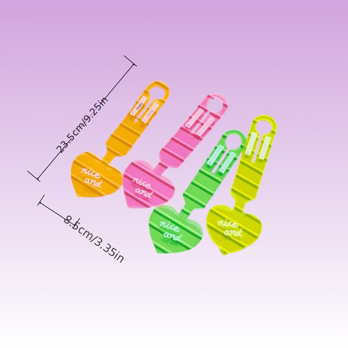4개의 형광 하트 수하물 태그, 4가지 다양한 색상의  - Travel Accessories International 리뷰 및 가격
