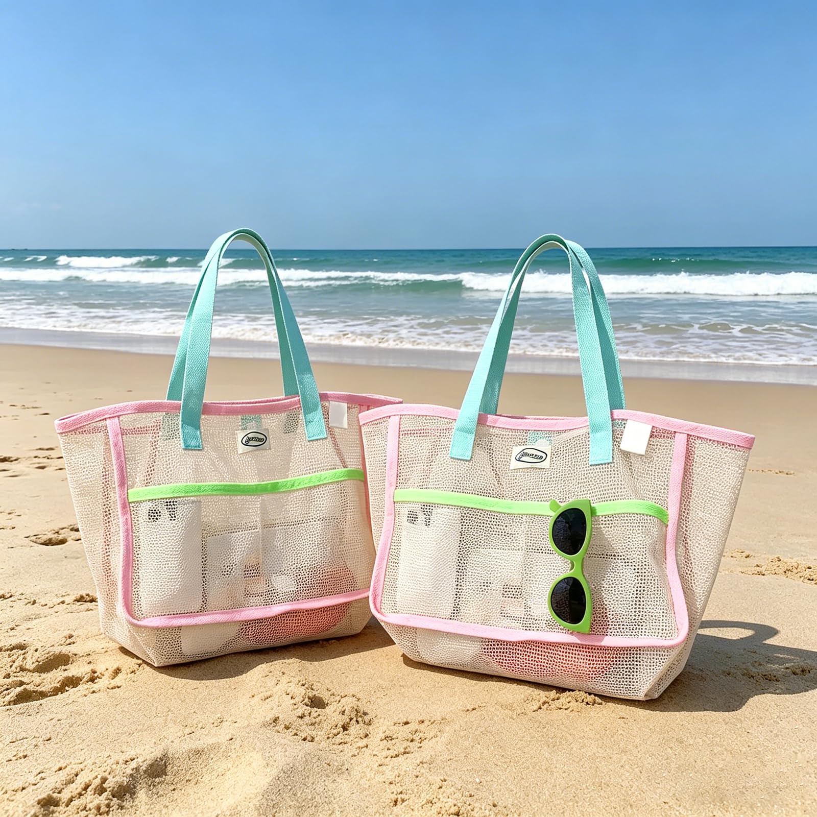 여성용 비치백, 화려한 접이식 그물망 모래 가방, 여행 - Travel Accessories Pack 리뷰 및 가격