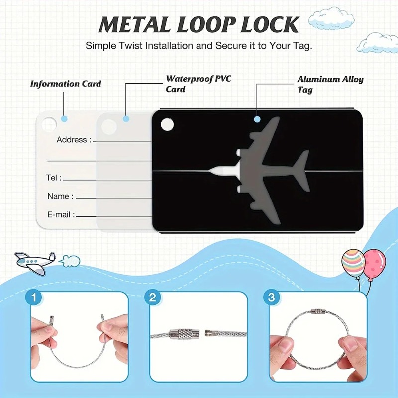 알루미늄 합금 여행용 러기지 태그, 수하물 태그, 이름 - Travel Accessories Plane 리뷰 및 가격