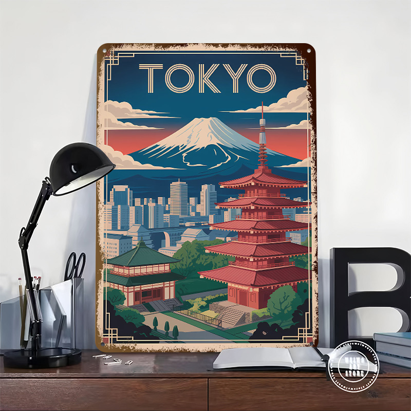 도쿄 여행과 후지산 금속 포스터, 맞춤형 벽 장식, 레 - Travel Accessories For Europe 리뷰 및 가격