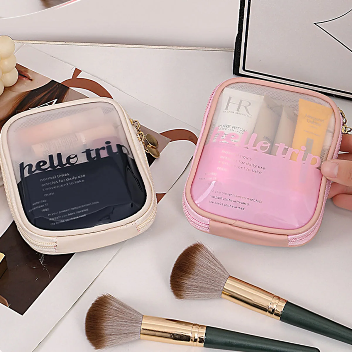 투명 휴대용 화장품 파우치 립스틱 정리함 여행용 파우치 - Cable Organizer Travel 리뷰 및 가격