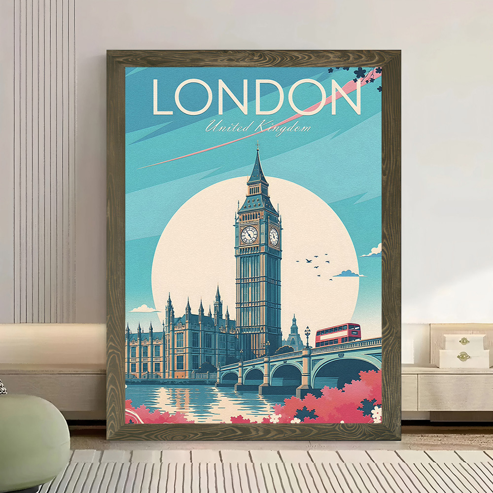 런던 여행 캔버스 포스터 벽 예술 맞춤형 고품질 인쇄  - Travel Accessories London 리뷰 및 가격