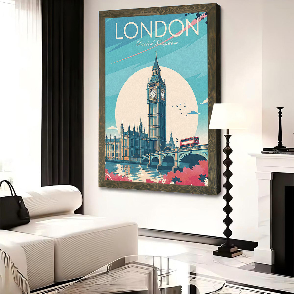 런던 여행 캔버스 포스터 벽 예술 맞춤형 고품질 인쇄  - Travel Accessories London 리뷰 및 가격