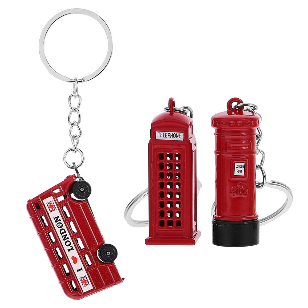 3개 세트 런던 기념품 키체인 영국 버스 우체통 전화  - Travel Accessories London 리뷰 및 가격
