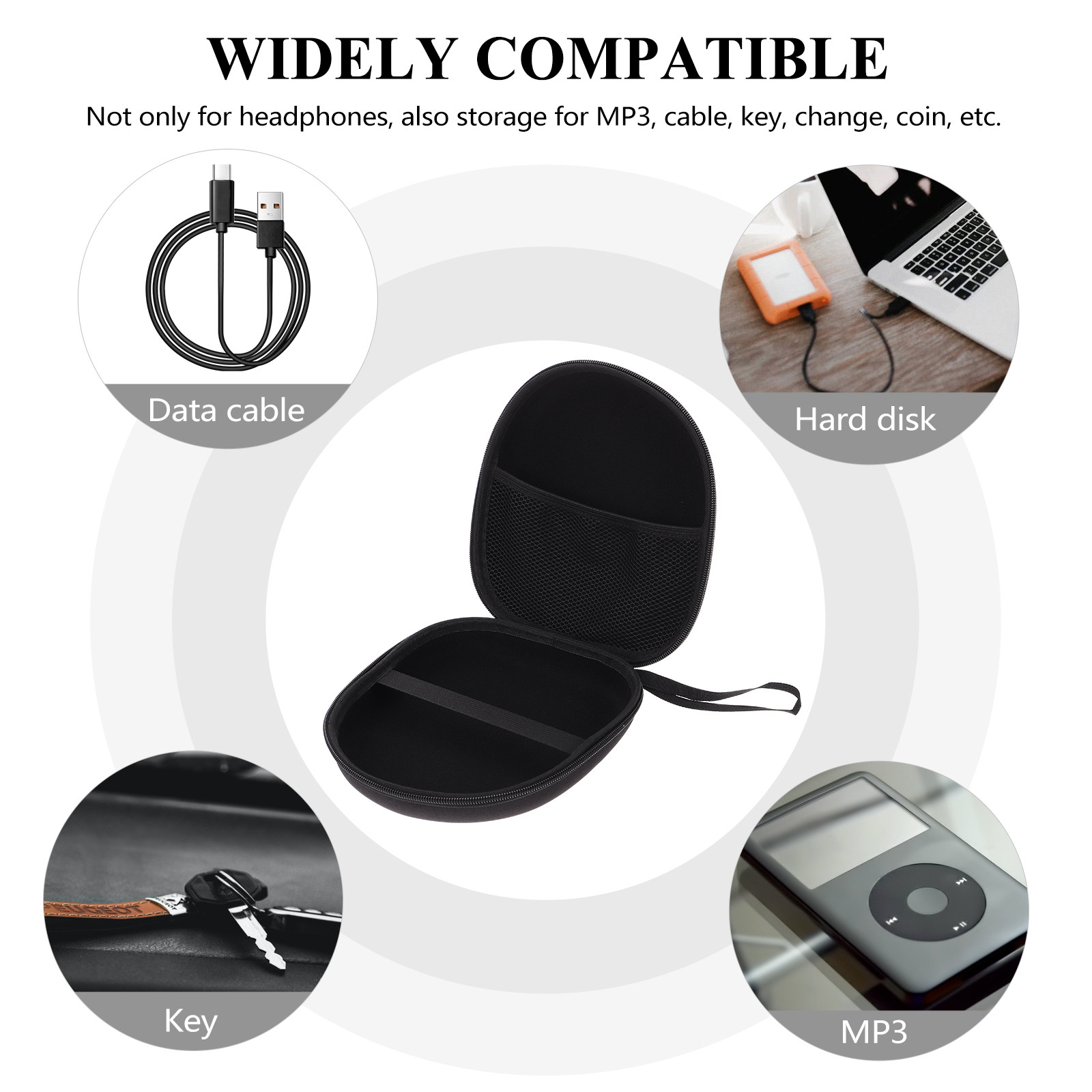 1Pcs 헤드폰 케이스 휴대용 보관 가방 지퍼 헤드셋  - Cable Organizer Travel 리뷰 및 가격