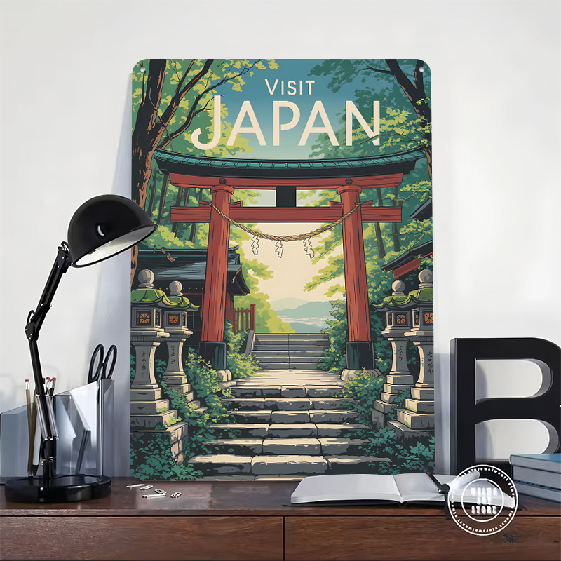 일본 여행 3D 질감 프린트 포스터 맞춤형 빈티지 금속 - Travel Accessories For Europe 리뷰 및 가격