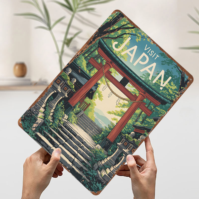 일본 여행 3D 질감 프린트 포스터 맞춤형 빈티지 금속 - Travel Accessories For Europe 리뷰 및 가격