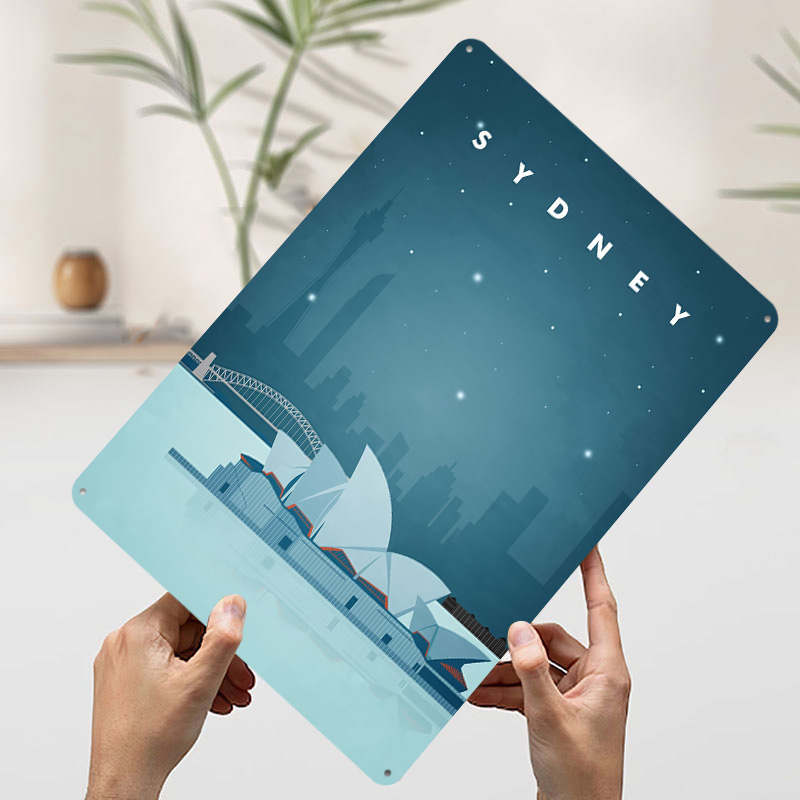 시드니 여행 포스터 맞춤형 빈티지 금속 간판 벽 장식  - Travel Accessories For Europe 리뷰 및 가격